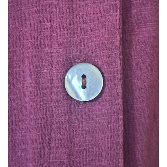 Soft Surroundings Women's M Burgundy 3/4 Sleeve Decorative Buttons/Snaps Tunic - Picture 9 of 13